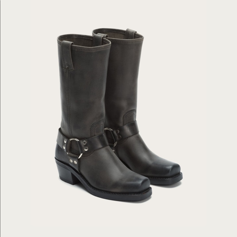 Frye Harness Boots (Charcoal)